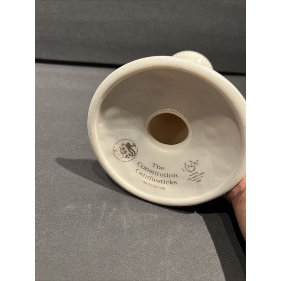 VINTAGE LENOX  THE CONSTITUTION BOWL WITH PAIR OF CANDLESTICKS SET LIMITED - Picture 8 of 9